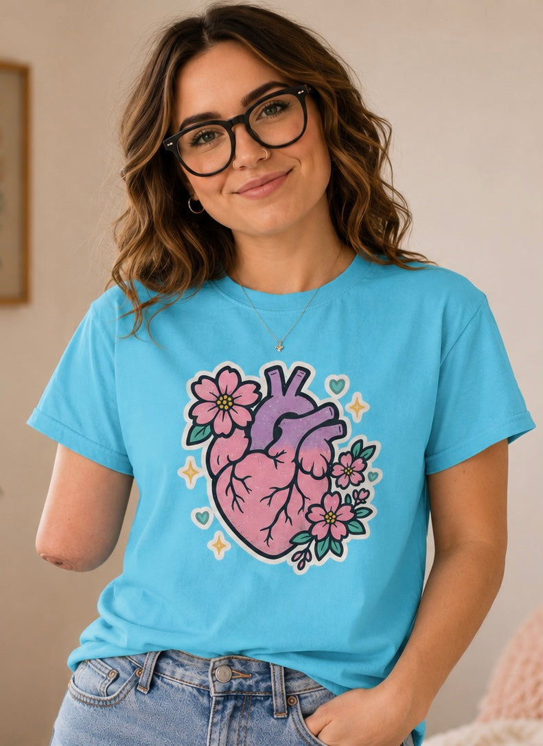 Floral Heart Comfort Tee